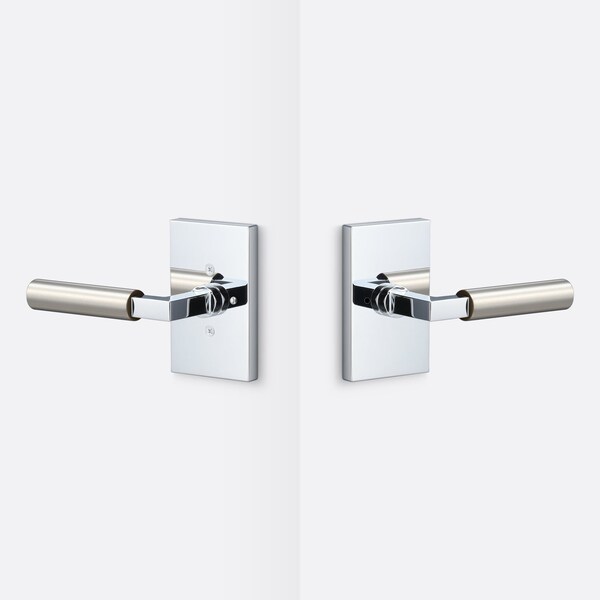 Sure-Loc Hardware Sure-Loc Hardware Levanto Privacy Rosette, Polished Chrome, Smooth Grip in Nickel LV102 26 GRIP-SM NI - main